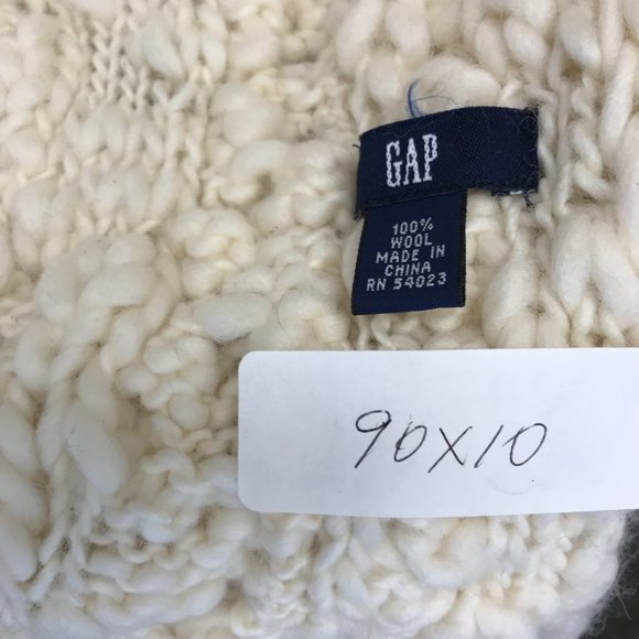 GAP Scarf Cream Wool Women's Xtra Long 90 X 10 Chunky - Picture 4 of 4